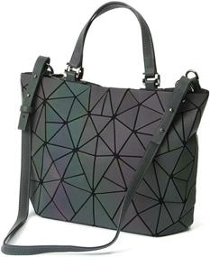 img 4 attached to Handbags Geometric Luminous Holographic Shoulder Women's Handbags & Wallets