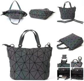 img 1 attached to Handbags Geometric Luminous Holographic Shoulder Women's Handbags & Wallets