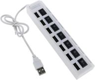 🔌 ls-usbhub-whi: high-speed usb2.0 hub with 7 usb ports and blue led indicator light - efficiently expand your connectivity options логотип