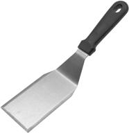 🔥 kufung grill turner: premium stainless steel metal spatula for bbq grill & flat top griddles - ideal for steak, pizza, and teppanyaki (2.8x4.9 inch, black) logo