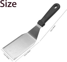 img 3 attached to 🔥 KUFUNG Grill Turner: Premium Stainless Steel Metal Spatula for BBQ Grill & Flat Top Griddles - Ideal for Steak, Pizza, and Teppanyaki (2.8x4.9 inch, Black)