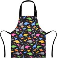 🦖 mryuwb kids boys and girls dinosaur apron: ideal for cooking, painting, and kitchen fun! perfect for children ages 3-12 with handy pockets logo