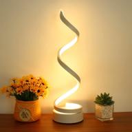 🔆 leniver led table lamp: modern minimalist dimmable spiral design, white bedside lamp desk light for bedroom, living room, office, nightstand, bookshelf логотип