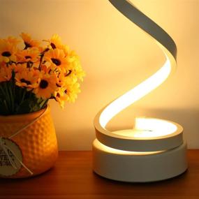 img 1 attached to 🔆 LENIVER LED Table Lamp: Modern Minimalist Dimmable Spiral Design, White Bedside Lamp Desk Light for Bedroom, Living Room, Office, Nightstand, Bookshelf