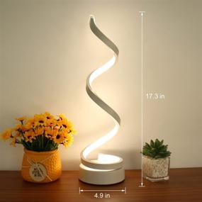 img 3 attached to 🔆 LENIVER LED Table Lamp: Modern Minimalist Dimmable Spiral Design, White Bedside Lamp Desk Light for Bedroom, Living Room, Office, Nightstand, Bookshelf