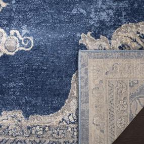 img 1 attached to 🏃 SAFAVIEH Brentwood BNT867M Medallion Distressed Runner, 2' x 6', Navy/Light Grey - Ideal for Living Room, Entryway, Foyer, Hallway, Bedroom - Non-Shedding Runner Rug