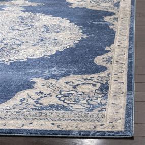 img 2 attached to 🏃 SAFAVIEH Brentwood BNT867M Medallion Distressed Runner, 2' x 6', Navy/Light Grey - Ideal for Living Room, Entryway, Foyer, Hallway, Bedroom - Non-Shedding Runner Rug