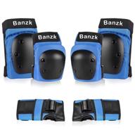 🛹 adult youth 6-in-1 banzk protective gear set: knee pads, elbow pads, wrist guards for skateboarding, biking, roller skating, cycling, and outdoor sports (large) logo