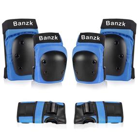 img 4 attached to 🛹 Adult Youth 6-in-1 Banzk Protective Gear Set: Knee Pads, Elbow Pads, Wrist Guards for Skateboarding, Biking, Roller Skating, Cycling, and Outdoor Sports (Large)