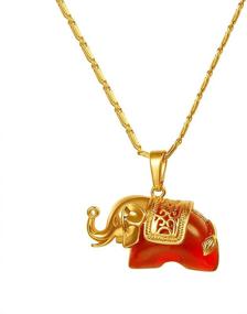 img 4 attached to Elephant Necklace Jewelry Crystal Pendant