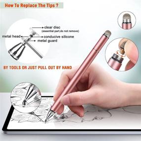 img 1 attached to Penyeah Diamond Stylus Pen for iPad, Multi-Tips Capacitive Stylist Pens for Touch Screens, Compatible with Apple iPhone/iPad/Android/Microsoft/Surface Laptop Tablet - Rose Gold