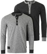zimego sleeve contrast button henley men's clothing in shirts logo