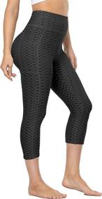 img 2 attached to Leggings Compression Athletic Honeycomb Seamless Sports & Fitness and Other Sports