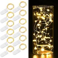 🌟 amir upgraded fairy string lights, 12 pack starry lights battery operated, 3.3ft 20 led indoor outdoor string lights, copper wire lights for halloween, party, wedding, christmas decoration (warm white) логотип