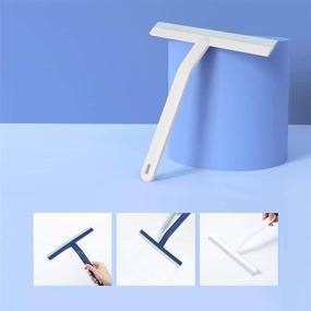 img 3 attached to 🧼 2 Pack Shower Squeegee Set for All-Purpose Cleaning in Bathrooms & Car Windows - Lightweight 10-Inch Squeegee with Hooks (White/Blue)