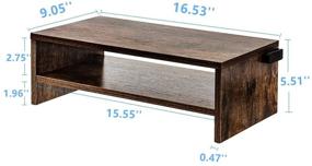 img 2 attached to 🖥️ Slideep Wood Monitor Stand Riser - 16.5'' Retro Brown 2 Tiers Desktop Organizer Shelf for Laptop, Computer, Notebook, iMac, PC