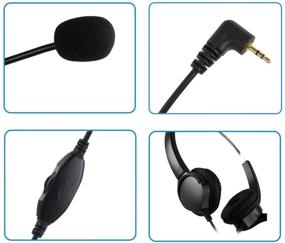 img 3 attached to 🎧 AGPtEK 2.5mm Dual Ear Call Center Telephone Headphone: Noise Cancelling Binaural Headset with Mic for Cordless Phones