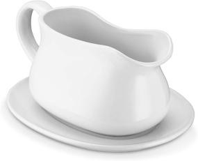 img 4 attached to 🥣 White Ceramic KooK Gravy Boat