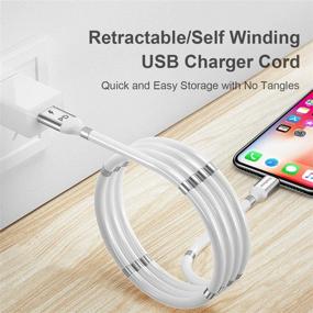 img 1 attached to Магнитный кабель для зарядки телефона USB C на L PD Быстрая зарядка Кабель супер организованного хранения Складной зарядный провод Переносной нано-кабель с 360-градусными катушками магнитов для 1-устройства (1