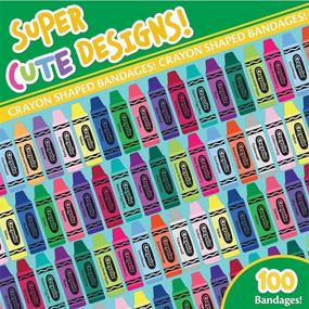 img 1 attached to 🎨 Crayola Shaped Antibacterial Kids Bandages: 100 Count for Birthday Parties, Party Supplies, Stickers, Stocking Stuffers, or White Elephant Gifts – Adhesive Bandages for Minor Cuts, Scrapes, & Burns