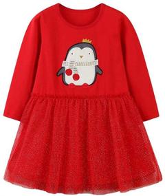 img 4 attached to Mud Kingdom Little Cartoon Penguin Girls' Clothing and Dresses