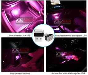 img 3 attached to ICBEAMER 1Pc Pink Purple Universal USB Interface Plug-In Miniature Night Light LED Car Interior Trunk Ambient Atmosphere