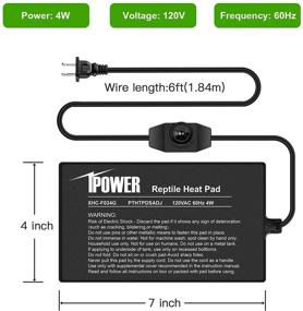 img 2 attached to 🐍 iPower Reptile Heating Pad - Under Tank Heat Mat for Amphibians and Reptiles Pet - 4W/8W/16W/24W Terrarium Heater - 2-Pack - With/Without Adjustable Knob - Multiple Sizes