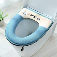 🚽 soft plush universal toilet seat cover with handle - zipper closure, warm and comfortable - wc mat and toilet accessories set logo