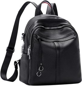 img 3 attached to 🎒 ALTOSY Genuine Leather Fashion Convertible Backpack Purse for Women - Stylish Ladies' Shoulder Bag (S102 Black)