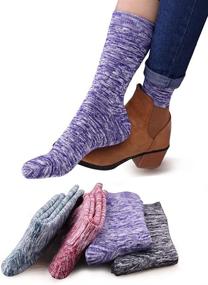 img 4 attached to 🧦 VERO MONTE 4 Pairs Women's Knitted Cotton Crew Socks - Warm Casual Socks