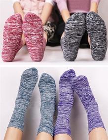 img 2 attached to 🧦 VERO MONTE 4 Pairs Women's Knitted Cotton Crew Socks - Warm Casual Socks