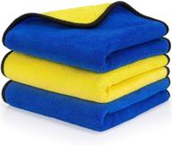 🧽 igeturbo thick microfiber cleaning cloth: ultra-absorbent and soft towel for cars detailing and drying - 3 packs, 16"x16 logo