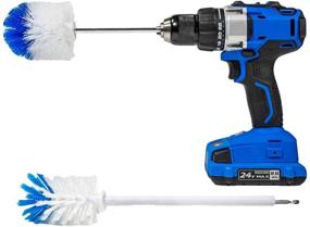 img 4 attached to 🧼 RotoScrub 2 Drill Brush Kit - Extended Reach Wheel Brush with Durable Bristles + Super Extended Long Wheel Brush with Gentle Bristles