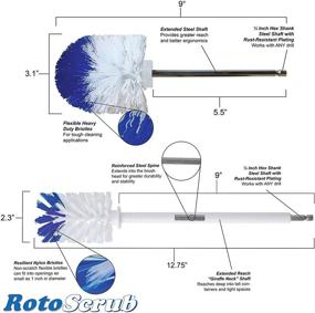 img 1 attached to 🧼 RotoScrub 2 Drill Brush Kit - Extended Reach Wheel Brush with Durable Bristles + Super Extended Long Wheel Brush with Gentle Bristles