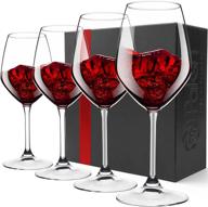 🍷 paksh novelty italian red wine glasses - 18 ounce - set of 4 clear wine glasses: enhance your wine drinking experience! logo