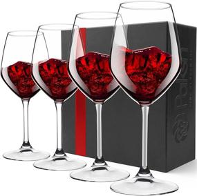 img 4 attached to 🍷 Paksh Novelty Italian Red Wine Glasses - 18 Ounce - Set of 4 Clear Wine Glasses: Enhance Your Wine Drinking Experience!