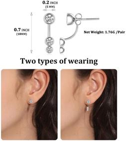 img 1 attached to 💎 ChicSilver Lotus Flower Colorful Topaz 925 Sterling Silver Ear Jacket Front and Back Stud Earrings for Women - Gift Box Included