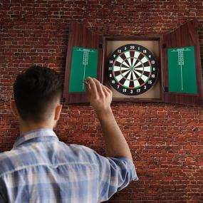 img 1 attached to 🎯 TG Realistic Walnut Finish Dartboard Cabinet Set, Brown, 15-DG910 - Enhanced for SEO
