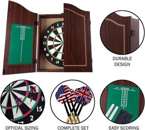 img 2 attached to 🎯 TG Realistic Walnut Finish Dartboard Cabinet Set, Brown, 15-DG910 - Enhanced for SEO