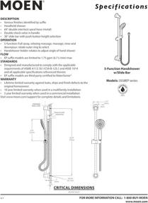 img 1 attached to 🚿 Moen 3558EPBN Showering Acc - Core Eco-Performance 5-Function Handheld Shower: Ultimate Convenience & Style in Brushed Nickel