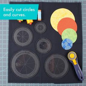 img 2 attached to CGRCRCL Quilt Ruler - Creative Grids Quilt Ruler Circles (5 Discs with Grips)