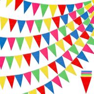 1020ft 720pcs colorful flag pennants multicolor rainbow pennant banner nylon cloth garland for grand opening, party celebrations, classroom decoration - rubfac logo