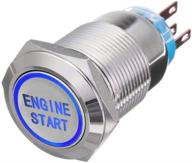 esupport 12v car vehicle blue led light start button switch 19mm engine toggle for headlight logo