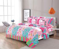 🦄 sapphire home unicorn rainbows hot pink girls kids comforter set - 4pc full size bedding with shams & decorative toy pillow logo