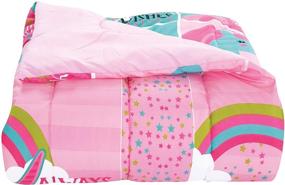 img 3 attached to 🦄 Sapphire Home Unicorn Rainbows Hot Pink Girls Kids Comforter Set - 4pc Full Size Bedding with Shams & Decorative Toy Pillow