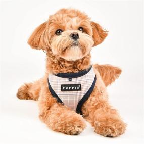 img 1 attached to 🐾 Puppia Blake Dog Harness - No-Choke Over-the-Head Harness with Fashionable Checkered Pattern and Adjustable Chest Belt