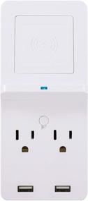 img 4 attached to 🔌 GE UltraPro Wireless Charging Surge Protector: Qi Pad, 2-Outlet Extender, 2 USB Ports, 560 Joules | White, UL Listed (43645)