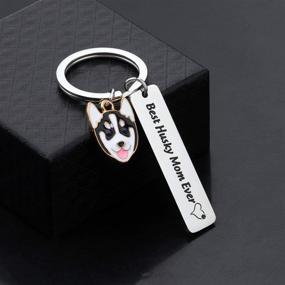 img 1 attached to 🐺 WSNANG Best Husky Mom Ever Keychain - Great Dog Lover Jewelry Gift for Dedicated Husky Moms!