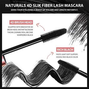 img 3 attached to Waterproof 4D Silk Fiber Mascara in Black with Foldable Eyelash Comb - Hypoallergenic, Volumizing and Lengthening Formula, Long-Lasting, Smudge-Proof Eyelashes - Eye Makeup Kit