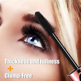 img 2 attached to Waterproof 4D Silk Fiber Mascara in Black with Foldable Eyelash Comb - Hypoallergenic, Volumizing and Lengthening Formula, Long-Lasting, Smudge-Proof Eyelashes - Eye Makeup Kit